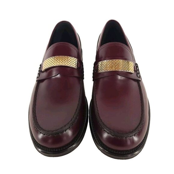 Bottega Veneta Varenne Leather Loafers with Buckle 41 8 Mens Barolo Wine New - Picture 4 of 13